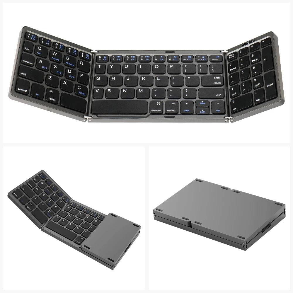 Mini Tastiera Pieghevole Tastiera Pieghevole Con Numero Bt Wireless Sottile Per Mac Windows Laptop Tablet Light-Handy Bluetooth-Compatibile
