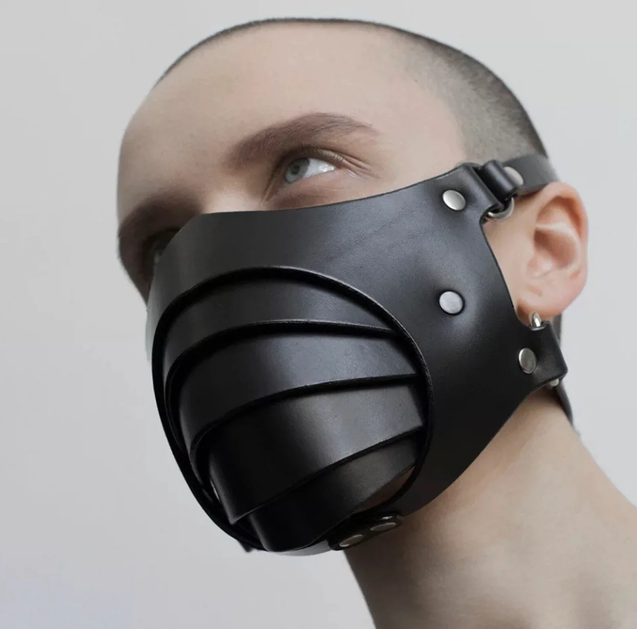 Fullyoung Women Sexy Pu Leather Mouth Mask Exotic Female Cosplay Leather Bdsm Bondage Masks Halloween Party Punk Sm Gioco Per Adulti