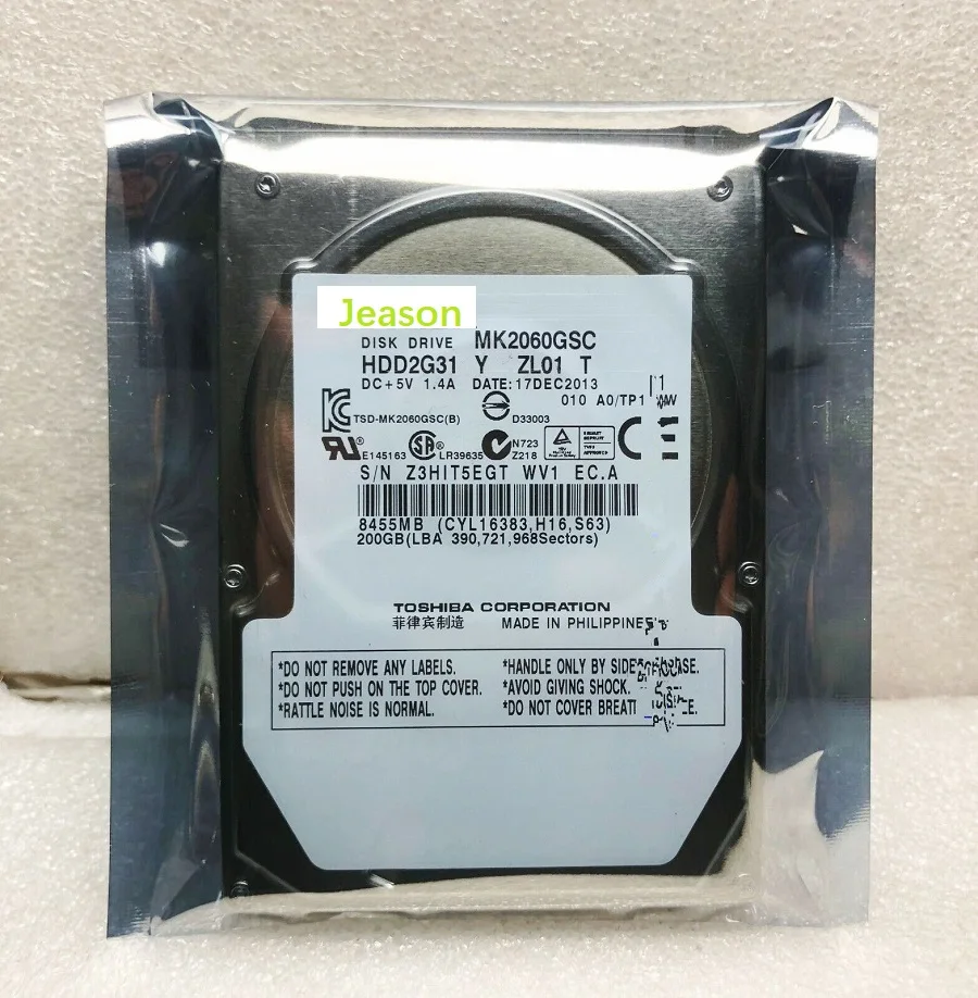 Nuovo Disco Rigido Originale Per Toshiba 200Gb 2.5 "8Mb Sata 5400Rpm Per Mk2060Gsc