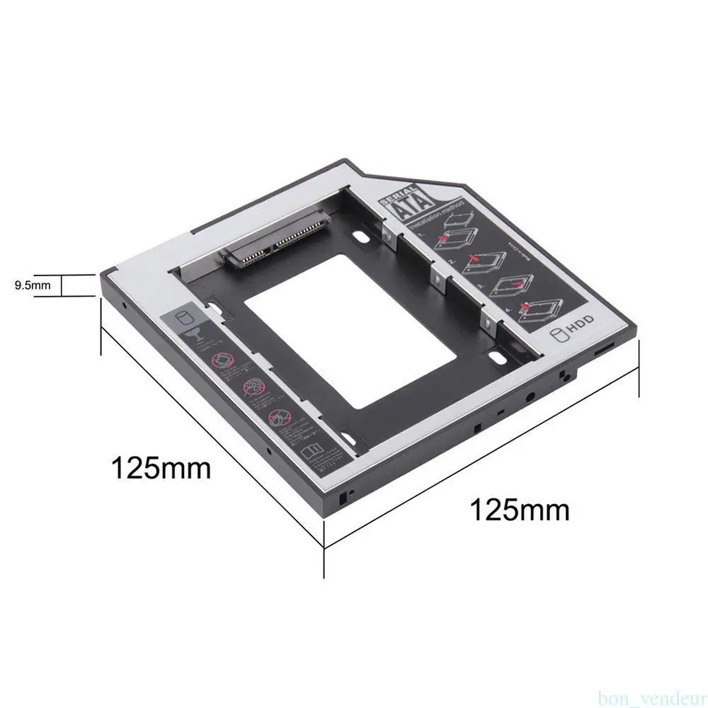 Caddy Per Disco Rigido Ssd Sata Hdd Da 9.5Mm Per Toshiba Tecra W50-A