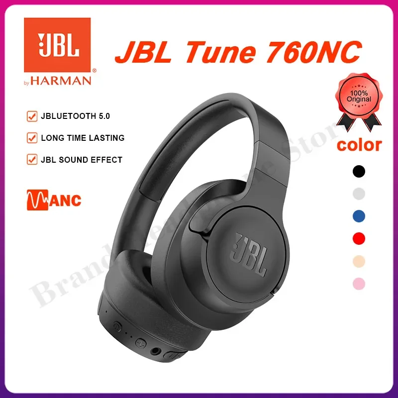 Cuffie Bluetooth Wireless Jbl Tune 760Nc Originali Cancellazione Attiva Del Rumore Cuffie Musicali Gioco Sport Cuffie T760Nc