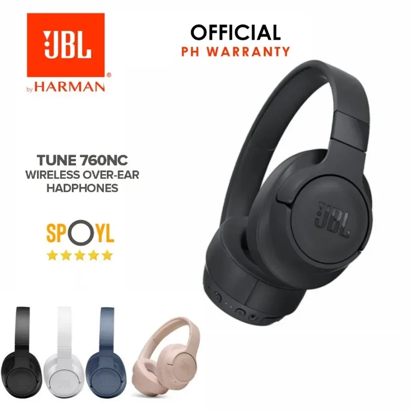 Originale Jbl Tune 760Nc / T760 Nc / Tune760Nc Bluetooth Wireless Over Ear Cuffie Anc Musica Sport Cuffie Sportive Pieghevoli