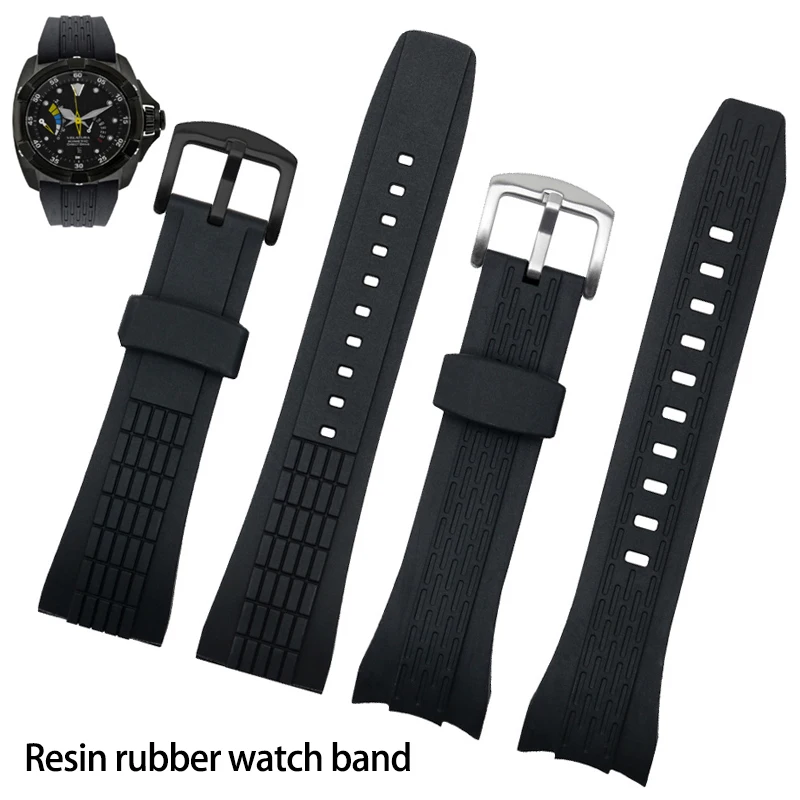 Cinturino Sportivo In Silicone Nero Da 26Mm Per Cinturino Da Uomo Seiko Velatura/Srh 006 013 Spc007J1 Snae17 Series