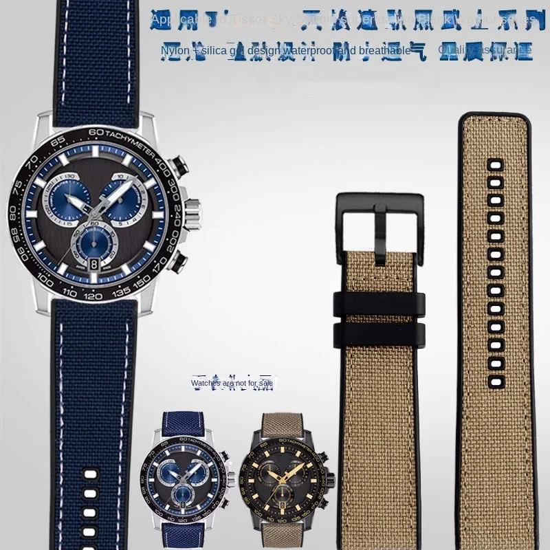 Cinturino Universale Per Tissot T125617 Series Black Knight/Westgate/Seiko/Casio Cinturino In Silicone Nylon 22Mm