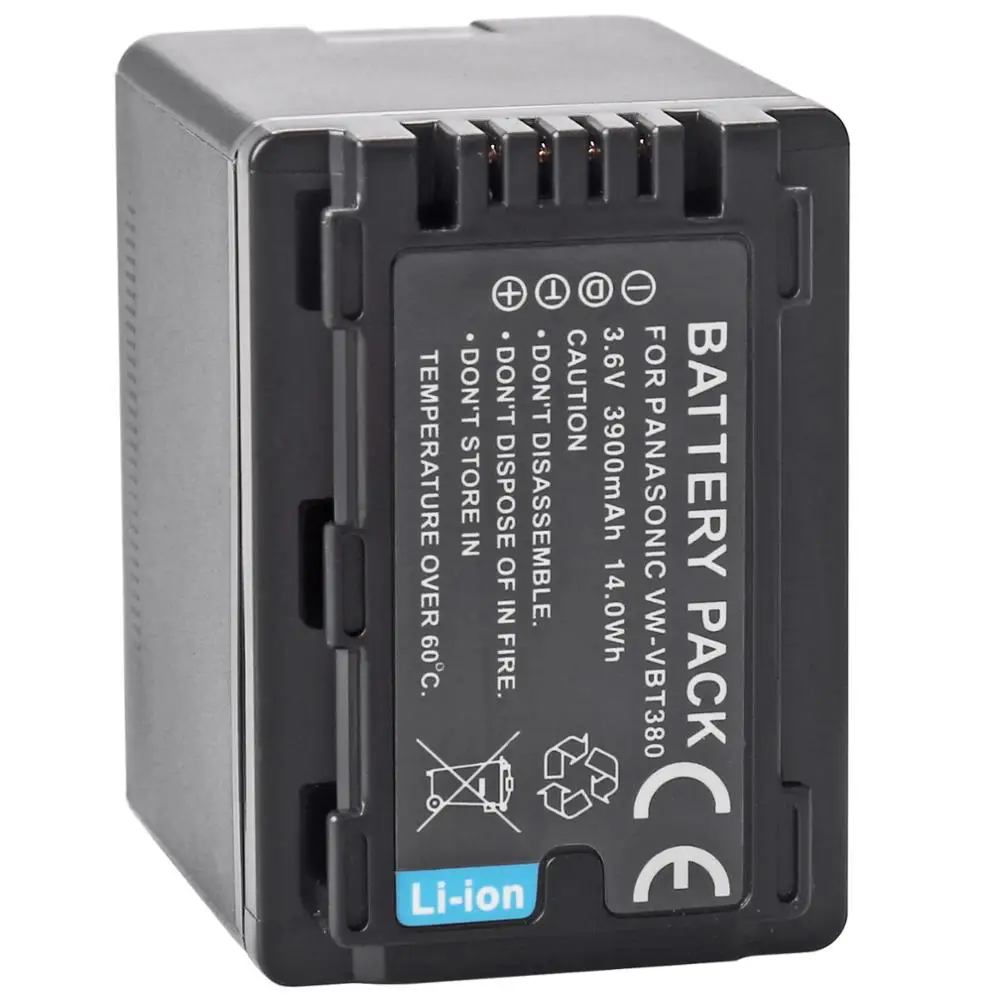 Vw-Vbt380 Vbt380 Batteria Per Panasonic Hc-V250, Hc-V380, Hc-V510, Hc-V520, Hc-V710, Hc-V720, V750, V770, Vx870, Vx981K ,Wxf991K