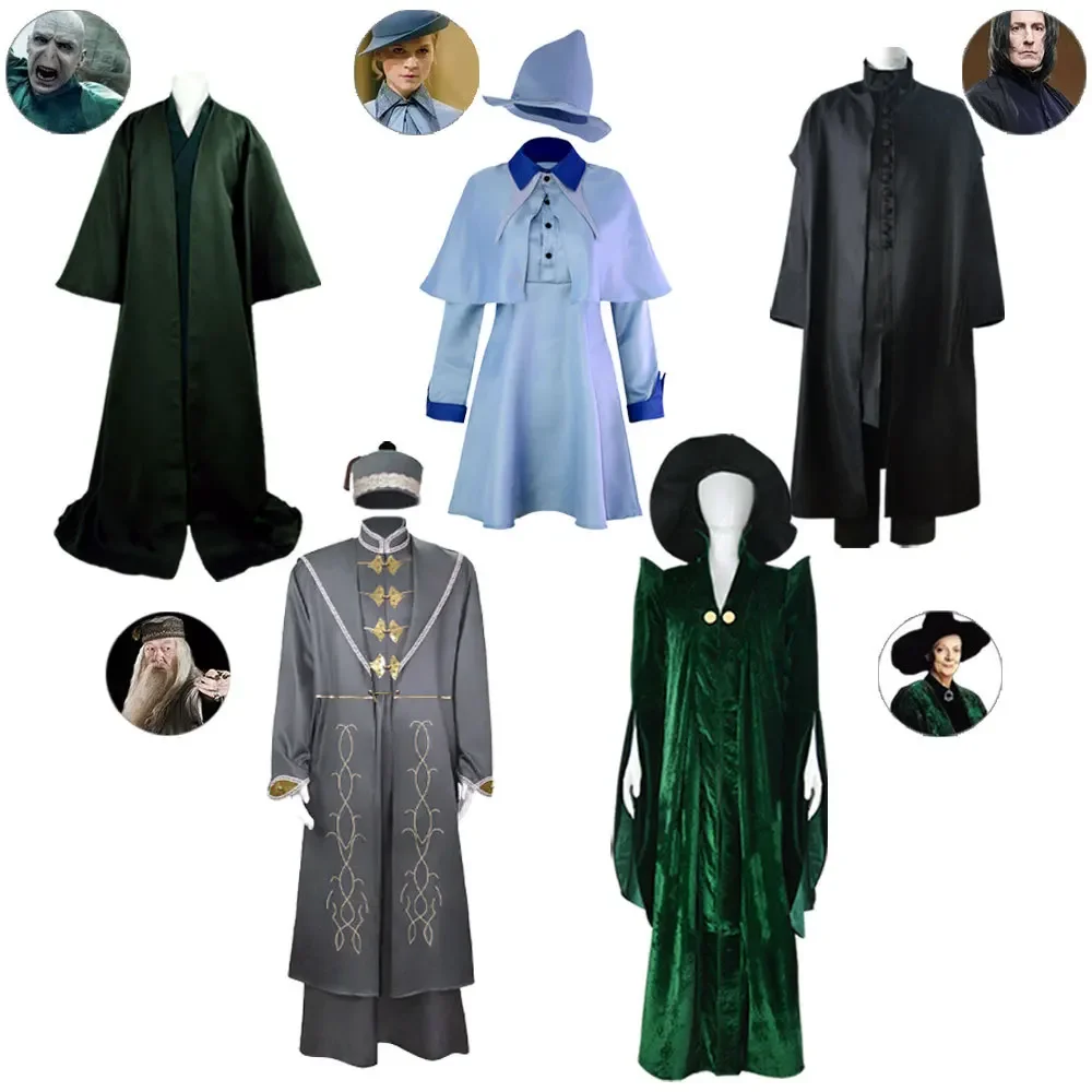 Potter Series Halloween Cosplay Hermione Voldemort Dumbledore Hagrid Minerva Mcgonagall Fleur Delacour Costume Da Spettacolo Teatrale