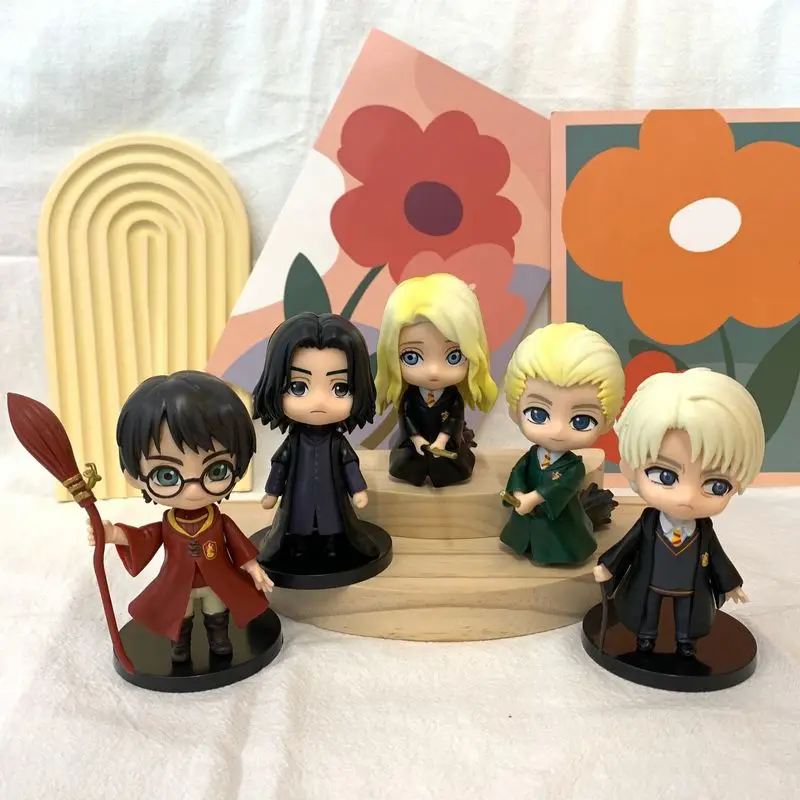 Magic Student Figure Model Toy Set Hermione Ron Malfoy Anime Figures Toy Hogwarts Student Doll Ornaments Regalo Di Natale Di Compleanno