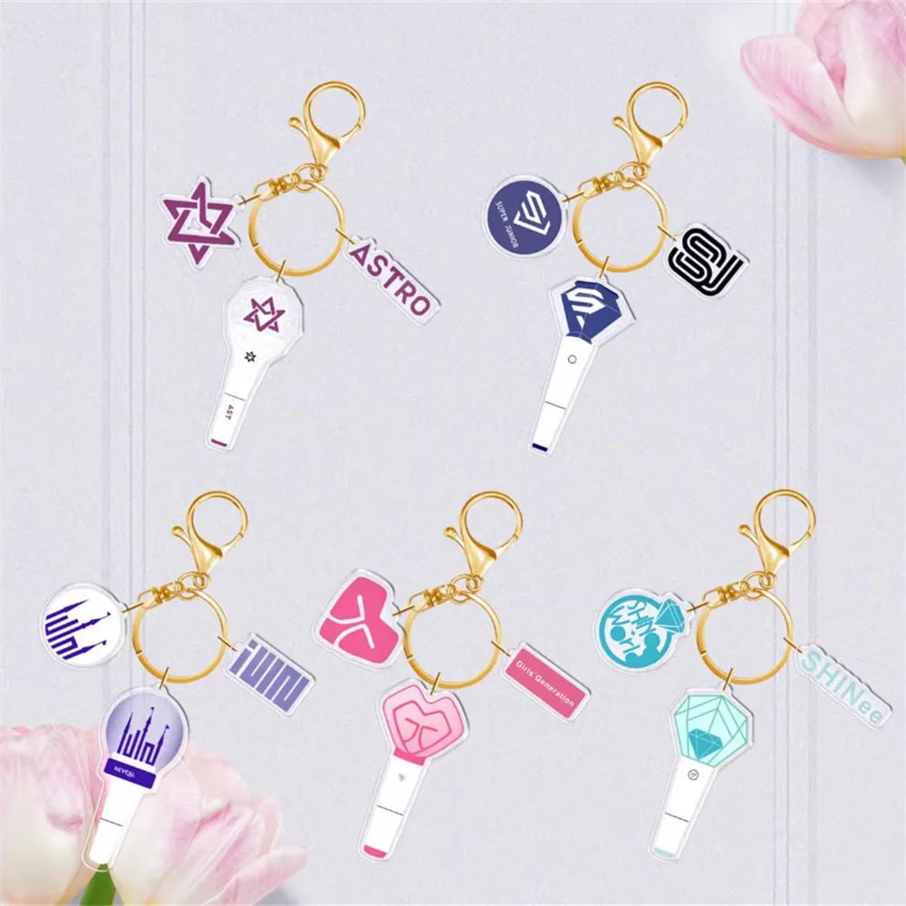 Kpop Portachiavi Lightstick Astro Super Junior (G) Inattiva Shinee Girls Generation Portachiavi In Acrilico Portachiavi Accessori Per Borse Regalo