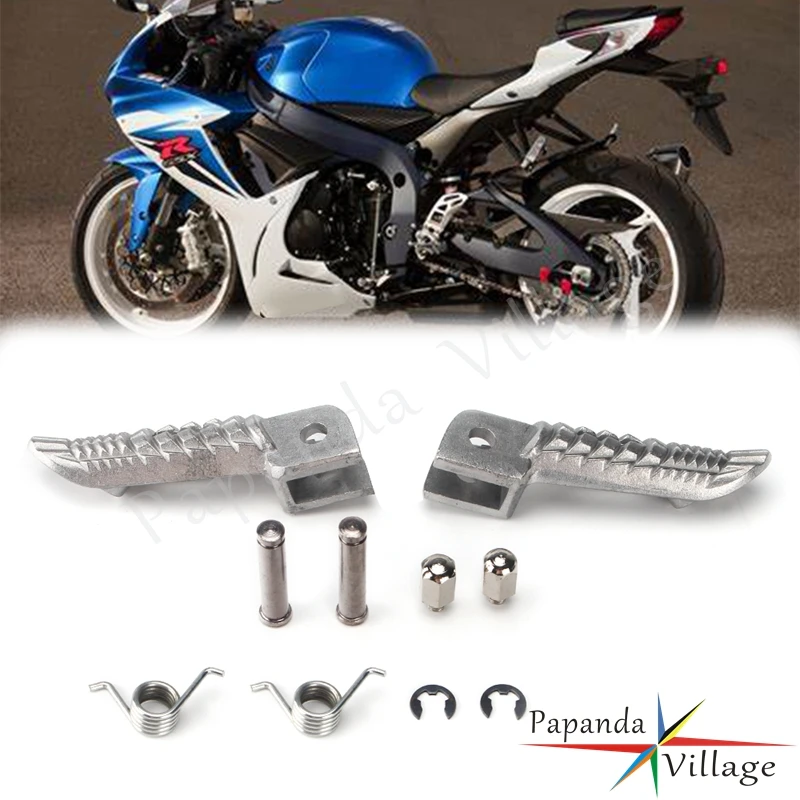 Pedane Passeggero Poggiapiedi Anteriore In Alluminio Argento Moto Per Suzuki Gsxr 600 Gsxr 750 Gsxr 1000 Gsxr600/750/1000 2001-2020