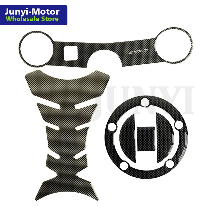 Moto Gsx-R Tappo Serbatoio Pad Front End Superiore Morsetto Superiore Adesivo In Carbonio Decalcomania Per Suzuki Gsxr 1000 03-04 Gsxr600/750 2004 200