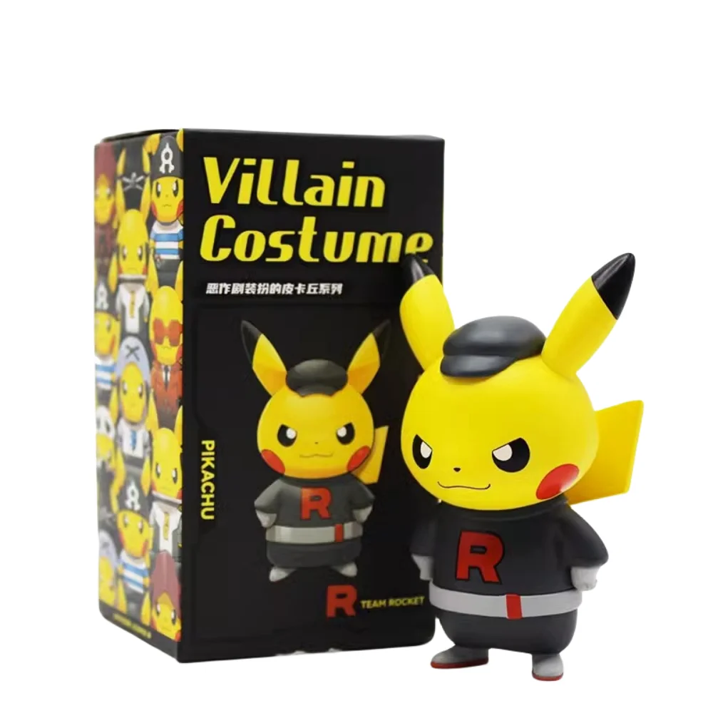 Pokemon Prank Dress Up Pikachu Villain Series Doll Blind Box Team Rocket Pokragon Decorazioni Di Halloween Figura Anime