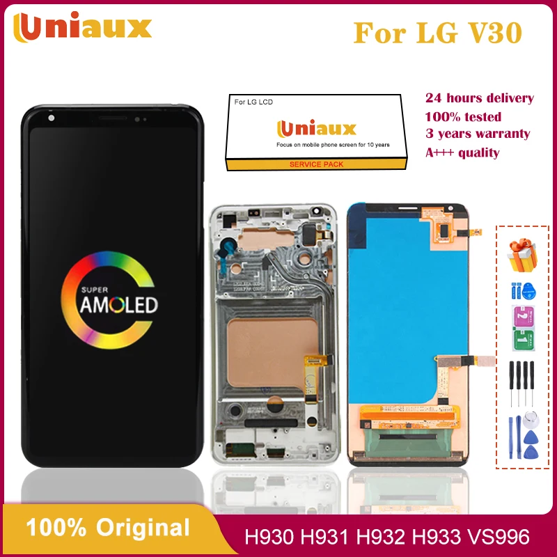 Display Lcd Originale Touch Screen Per Lg V30 Thinq V30 Plus V30 + H930 H930Ds H931 H932 H933 Vs996 Us998 Ls998U Digitizer Lcd