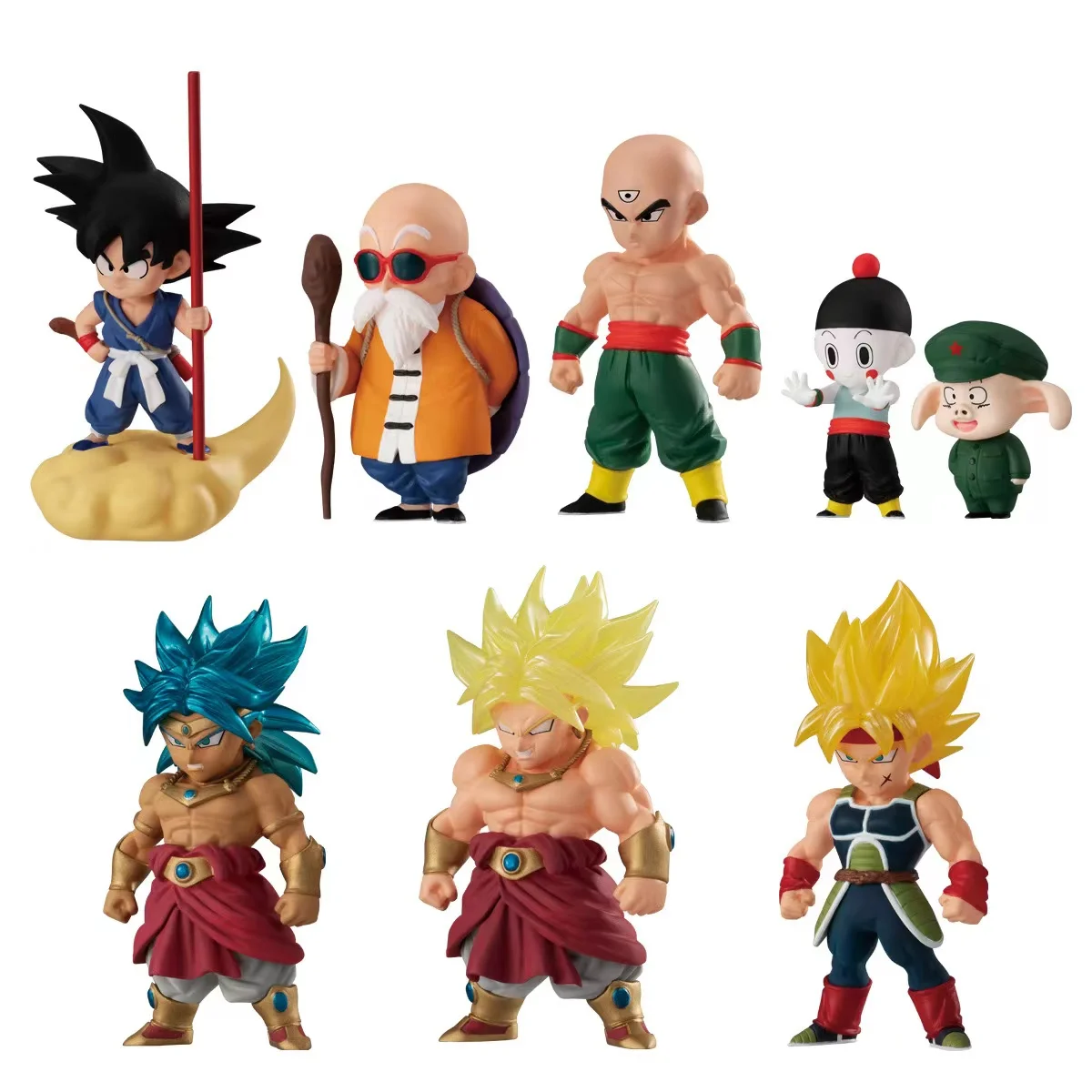 Bandai Modello In Scala Genuina Dragon Ball Son Goku Chiaotzu Tien Shinhan Master Roshi Broli Periferiche Action Figure Toys