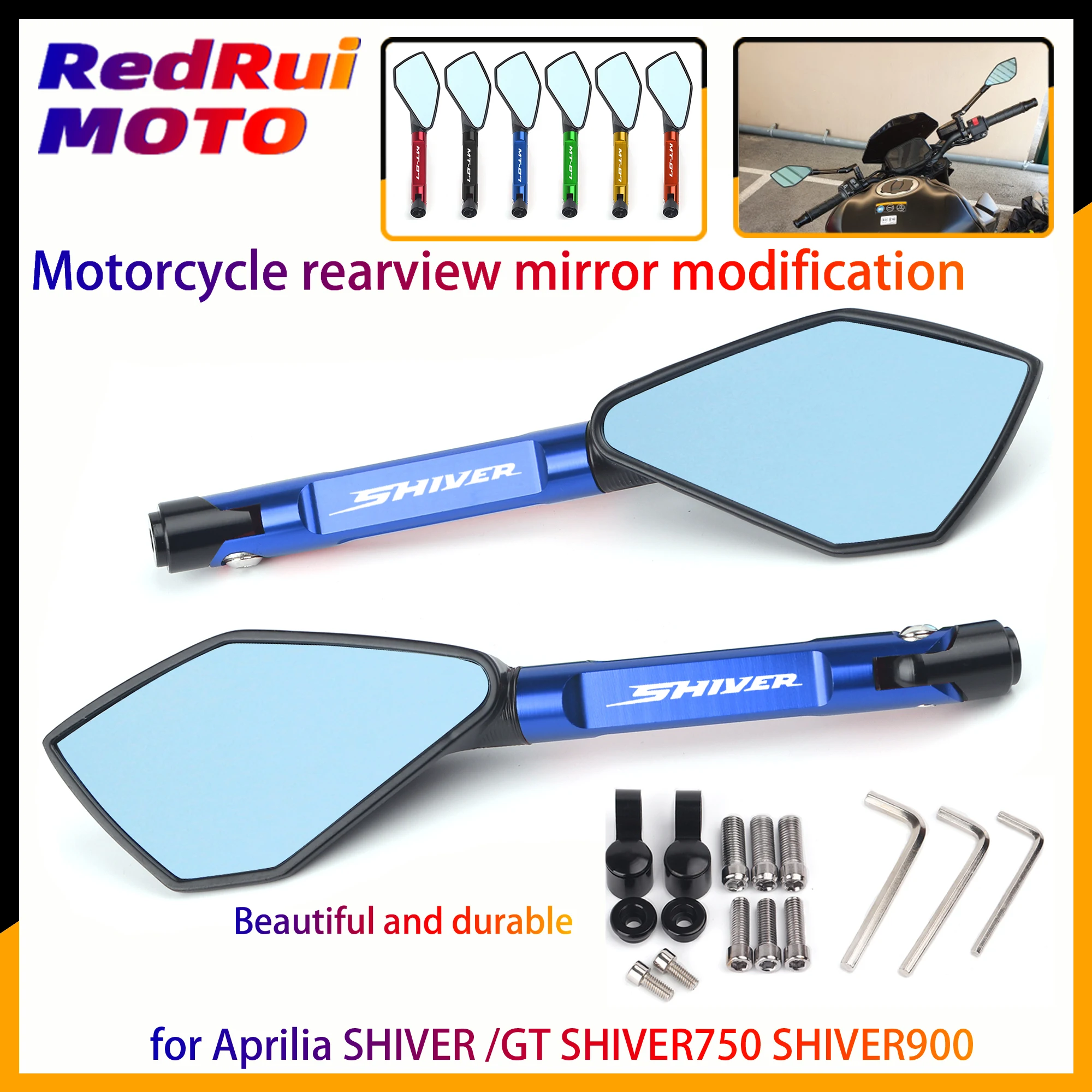 Specchietto Retrovisore Universale Cnc Laterale Per Aprilia Shiver / Gt Shiver 750 Shiver 900