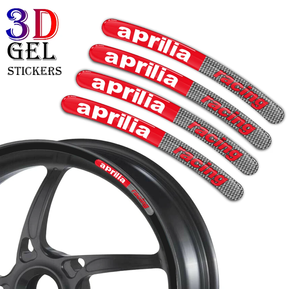8Pcs 3D Gel Riflettente Moto Mozzo Ruota Adesivi Bordo Striscia Decalcomania Accessori Per Aprilia Rsv4 Rs 660 Rs 125 Shiver 750