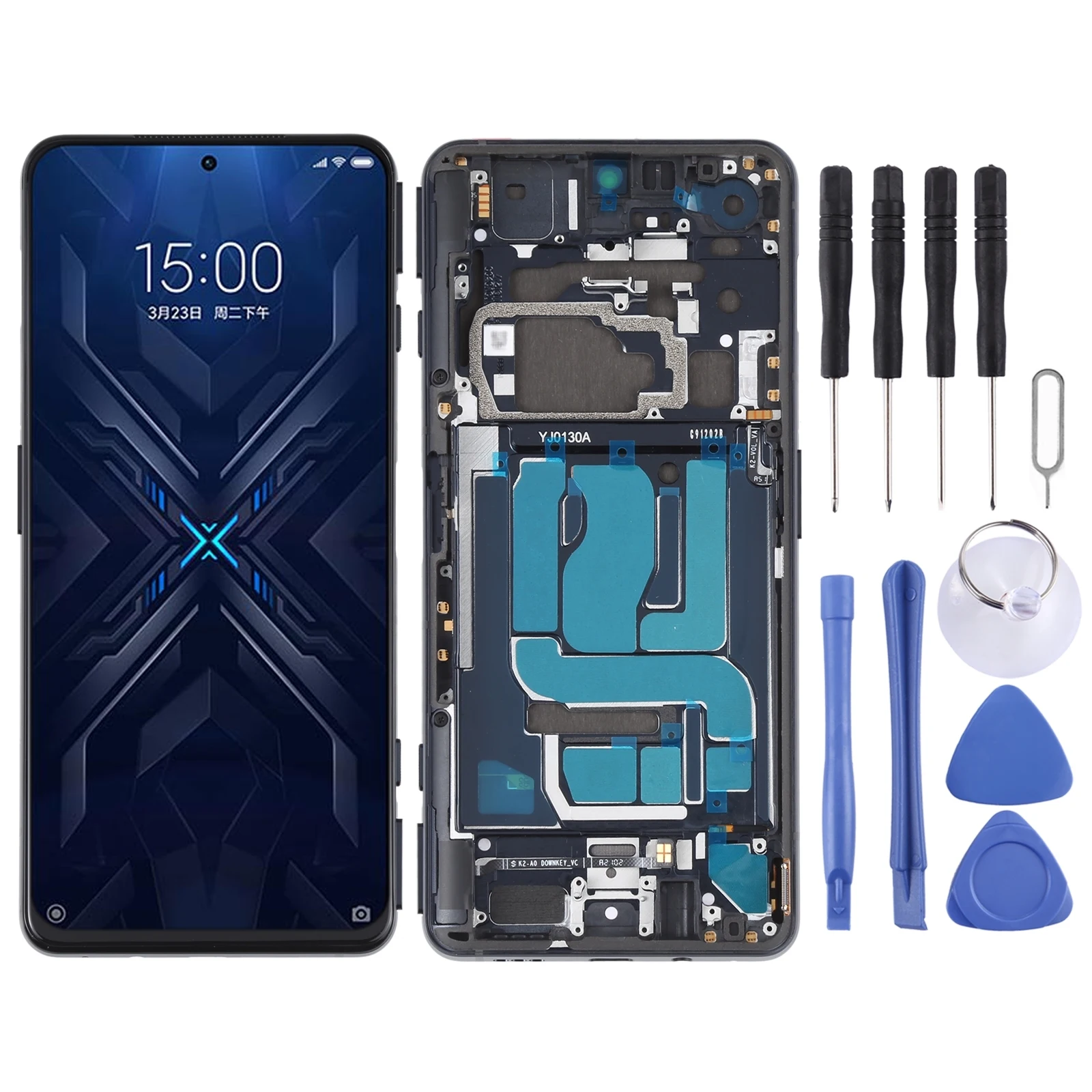 Schermo Lcd Originale Con Cornice Per Xiaomi Black Shark 4 / Black Shark 4 Pro Shark Prs-H0, Shark Prs-A0