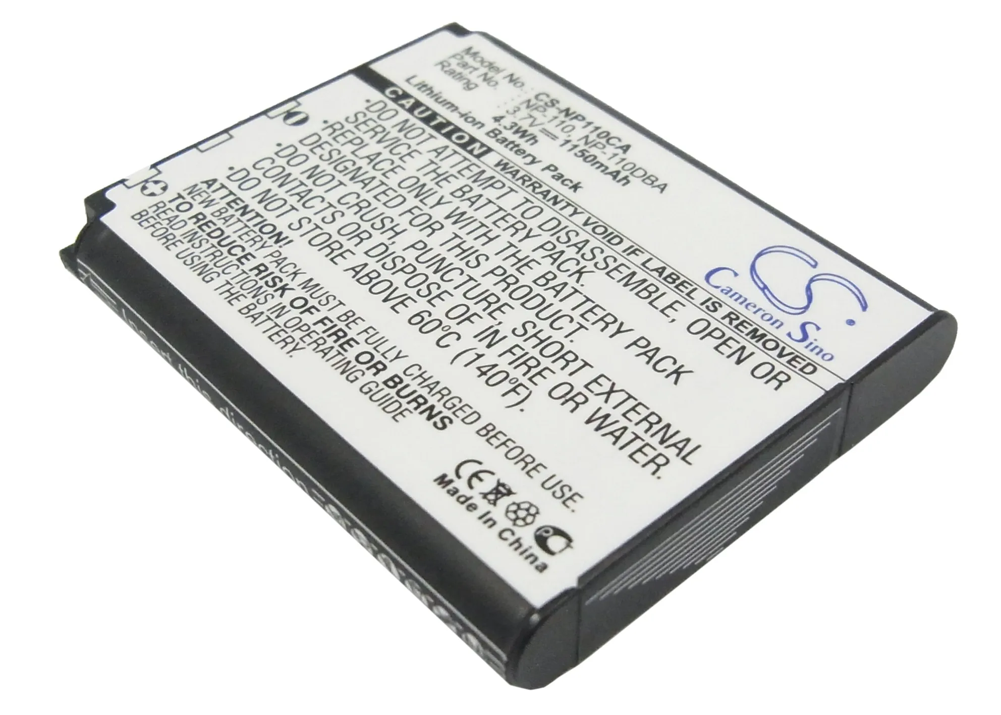Batteria Cameron Sino Per Casio Np-110 Np-110Dba Np-110L Np-160 Exilim Ex-Z2000 Ex-Z200 Zoom Ex-Z2000 Zoom Ex-Z2000Bk Ex-Z2000Pk