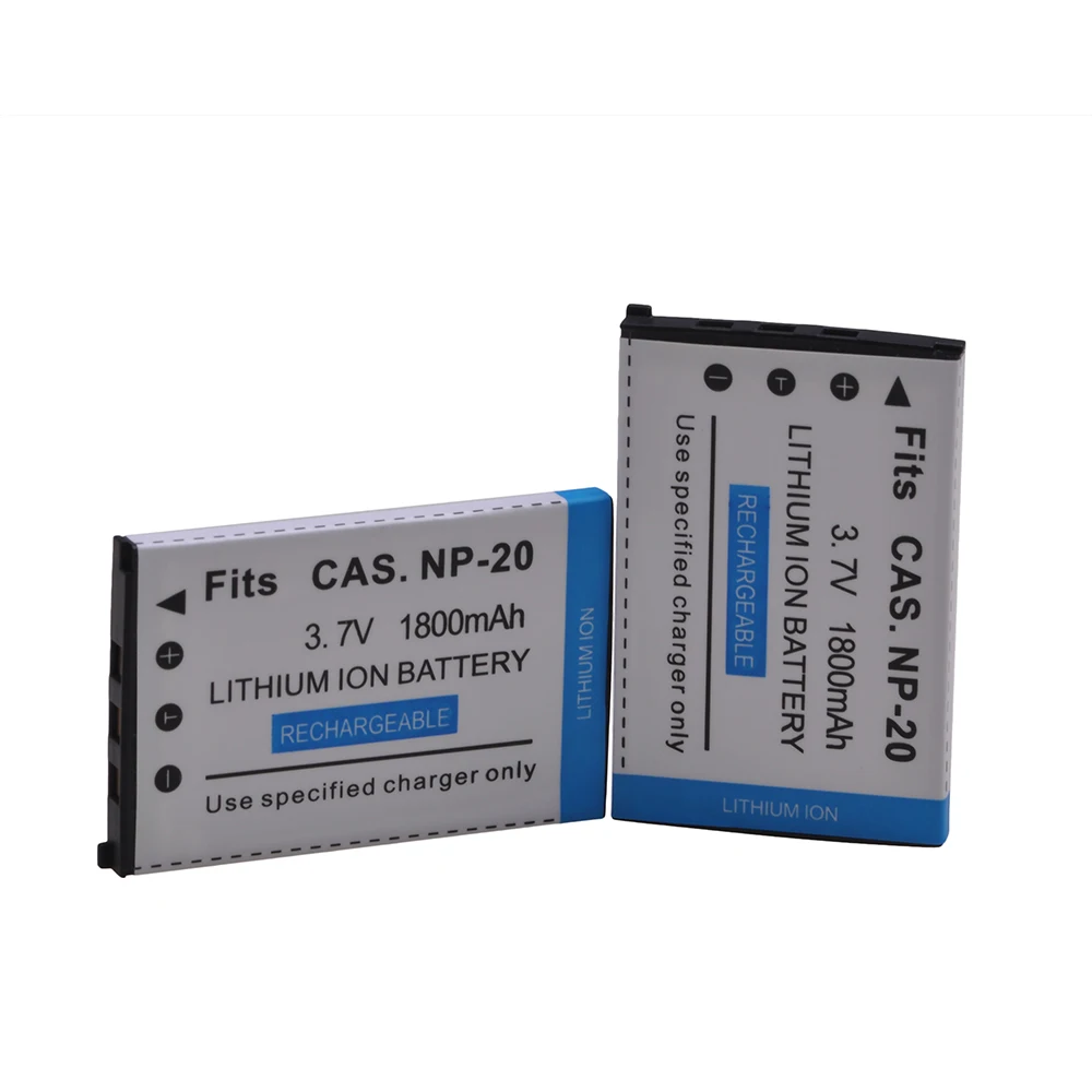 Batteria 2Pcs Np-20 Np20 Per Casio Exilim Ex-M1 M2 S1 S1Pm S2 S3 S4 Z3 Z4 S100 Z8 Z40 Z65 Z70 Z75 S20 S770