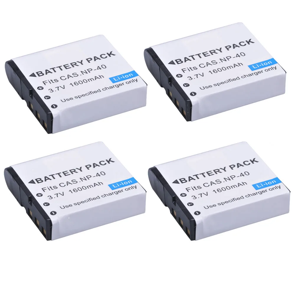 Batteria 1600Mah Np-40 Np 40 Np40 Per Casio Exilim Ex-Z600 Ex-Z750 Z1000 Z1050 Z1080 Fc100 Fc150 P505 P600 P700
