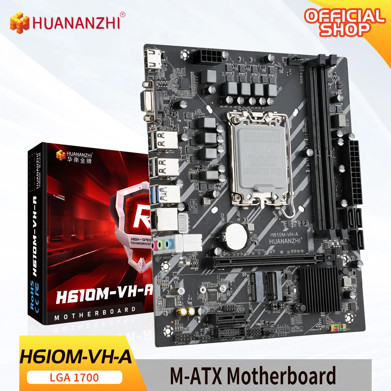 Huananzhi H610M Vh M Atx Ddr4 Supporto Scheda Madre 12 13 Gen (Cpu Intel Lga 1700 12100F/12400F/12490F/12600F/12700F/13600F)