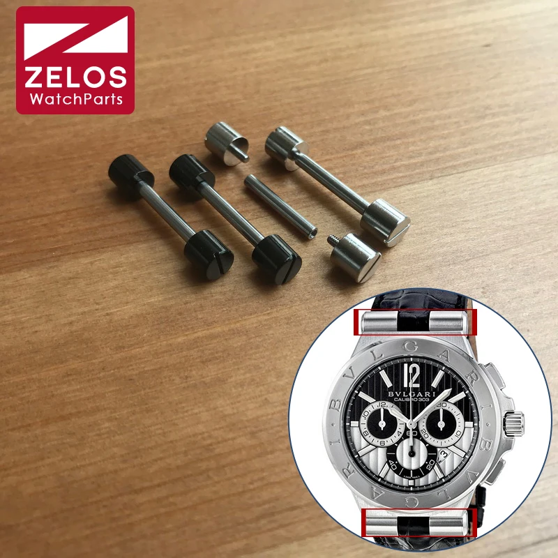 2 Pezzi/Set 24Mm Watch Screw Tube Ear Bar Per Bvlgari Diagono 42Mm Watch Lug Connect Parti Del Cinturino Dell'Orologio