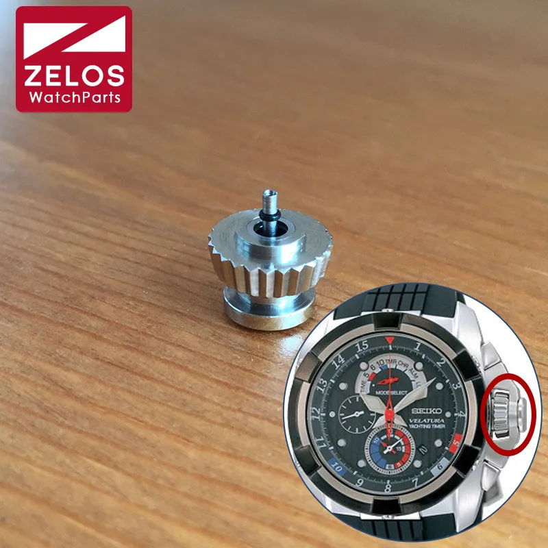 Corona Impermeabile In Acciaio Per Orologio Seiko Velatura Spc007J1 Srh005J1 Srh001J1