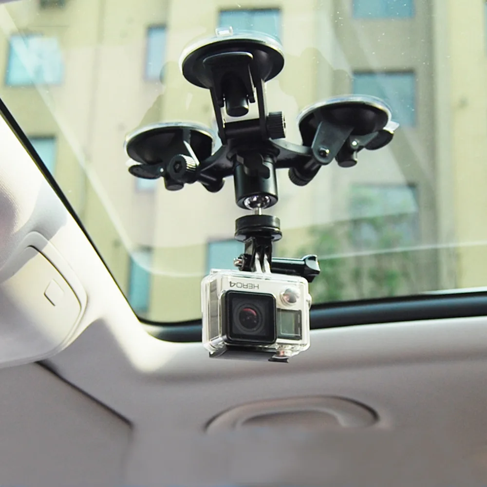 Auto Action Camera Ventosa Per Gopro Hero 9 8 7 5 Black Sjcam Sj7 Yi 4K H9 Go Pro 7 Osmo Mount Window Glass Sucker Accessory