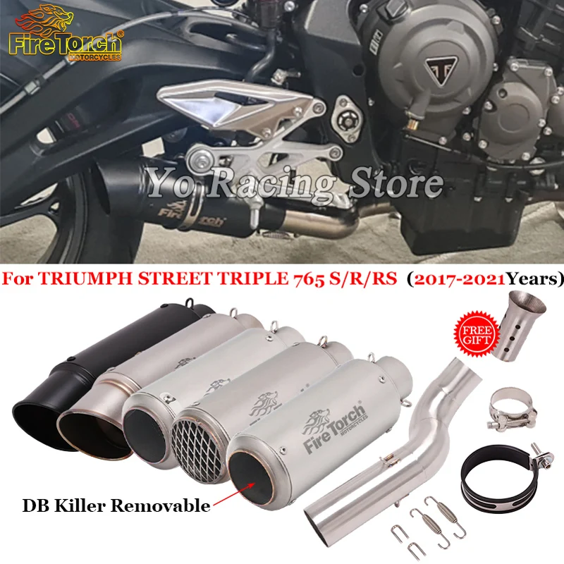 Motocross Gp Scarico Fuga Modifica Silenziatore Moto Db Killer Slip On Per Triumph Street Triple 765 S/R 765 S R Rs 2017 - 2021