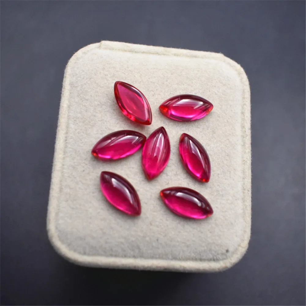 Ruby Marquise Cabochon Rubino Rosso Sangue Di Alta Qualità Mohs Durezza 9 Superficie Liscia Lucidata Marquise Forma Rubino Cabochon Rb106