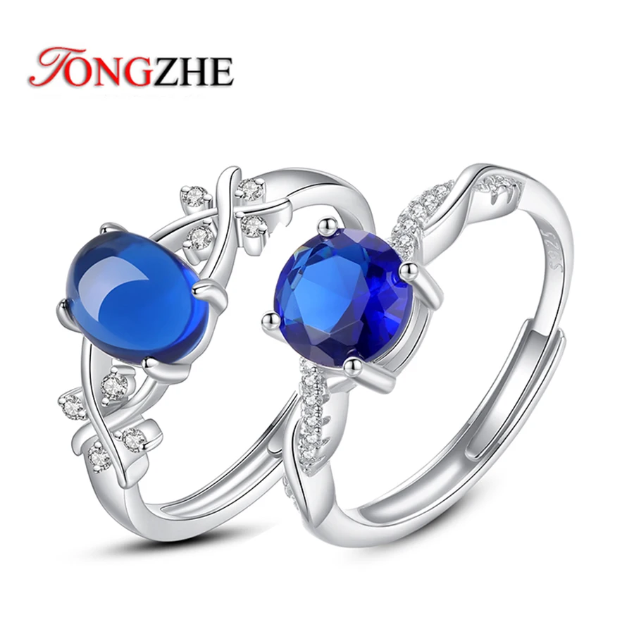 Tongzhe 925 Sterling Silver Red Ruby Gemstone Ring Per Le Donne Anillos De Gemstone Silver Jewelry Femmine Rings