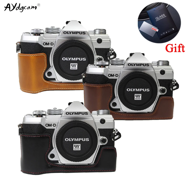 Per Olympus Omd Em5 Iii E-M5 Mark Iii Ep7 E-P7 Custodia In Pelle Pu Em5 Iii Custodia Protettiva Per Metà Corpo
