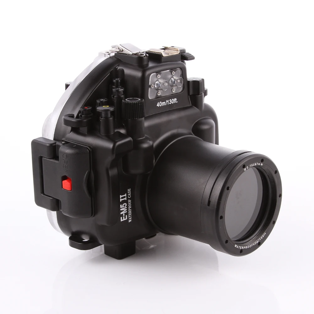 40 M 130Ft Impermeabile Immersione Camera Custodia Per Olympus O-Md Em5Ii Omd E-M5 Mark Ii + 12-50 F/3.5-6.3 Lens