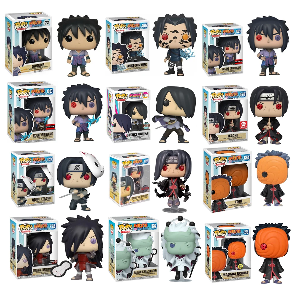 Funko Pop Naruto Uchiha Clan Sasuke #72 #455 Itachi #578 Madara #722 #1196 Vinile Figura Bambola Modello Giocattoli