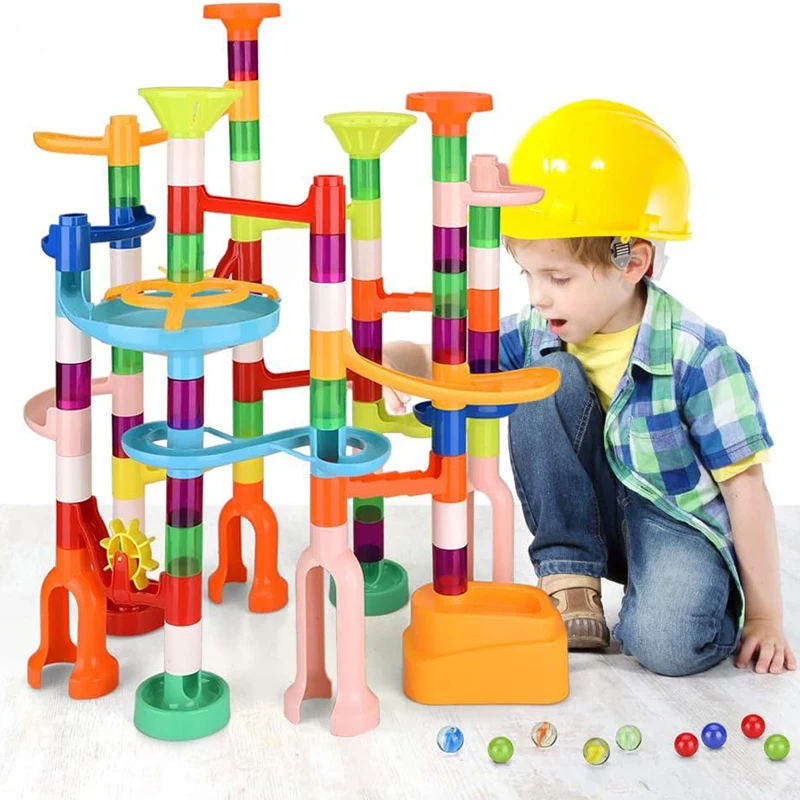 Marmi Run Catapulta Track Building Blocks Slide Beads Giocattoli Educativi Regalo Per Bambini Palle Da Corsa Giocattolo Marble Track Race Set