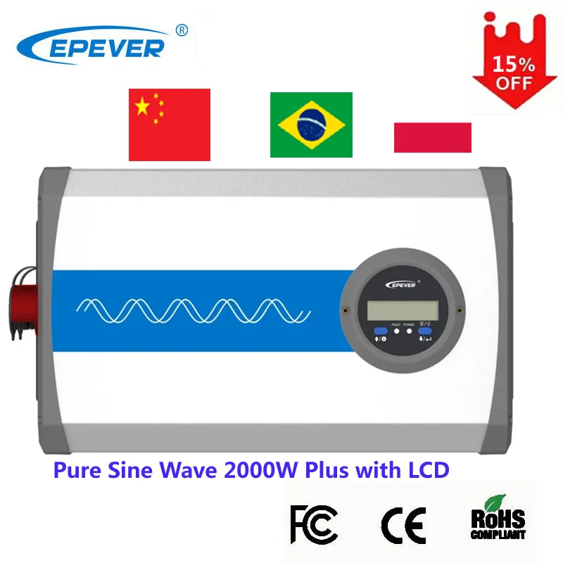 Epever Inverter 2000W Ip Plus Off Grid Inverter Solari 12V 24V 48V Solar Epever Inverter Sinusoidale Puro Caricatore Inverter Solare