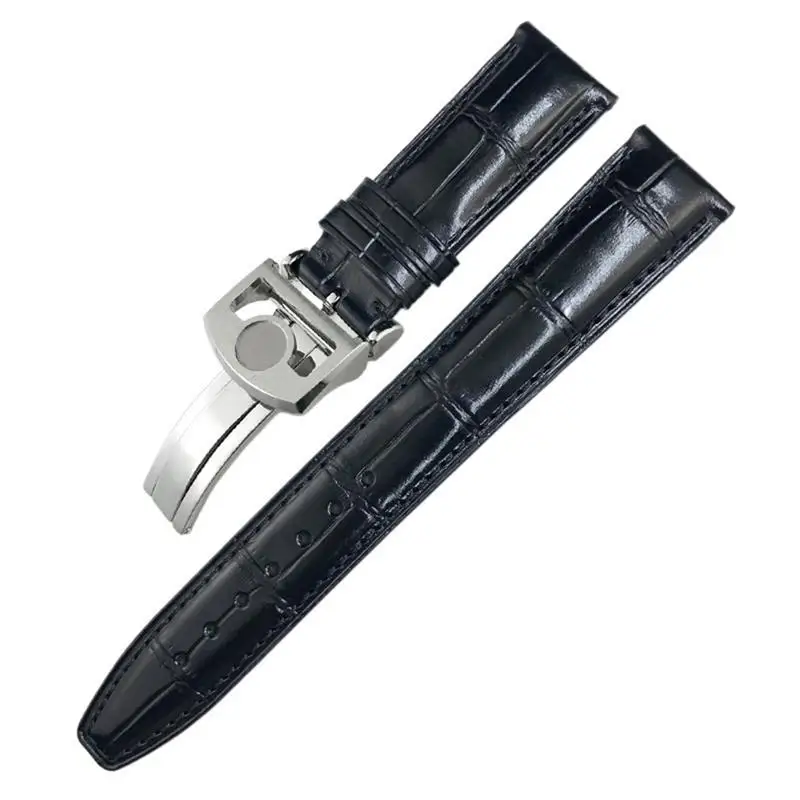 Cinturino In Vera Pelle Di Vacchetta Pcavo Per Iwc Portugieser Porofino Family Pilot'S Watches 20Mm 21Mm 22Mm Cinturino Per Orologio Pieghevole