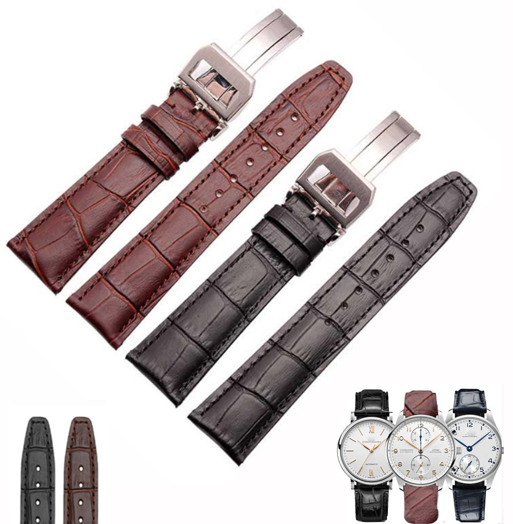 20Mm 21Mm 22Mm Cinturino In Pelle Con Motivo In Pelle Di Coccodrillo Per Orologio Iwc Cinturino Pilota Portoghese [Iw35312 Iw371401]