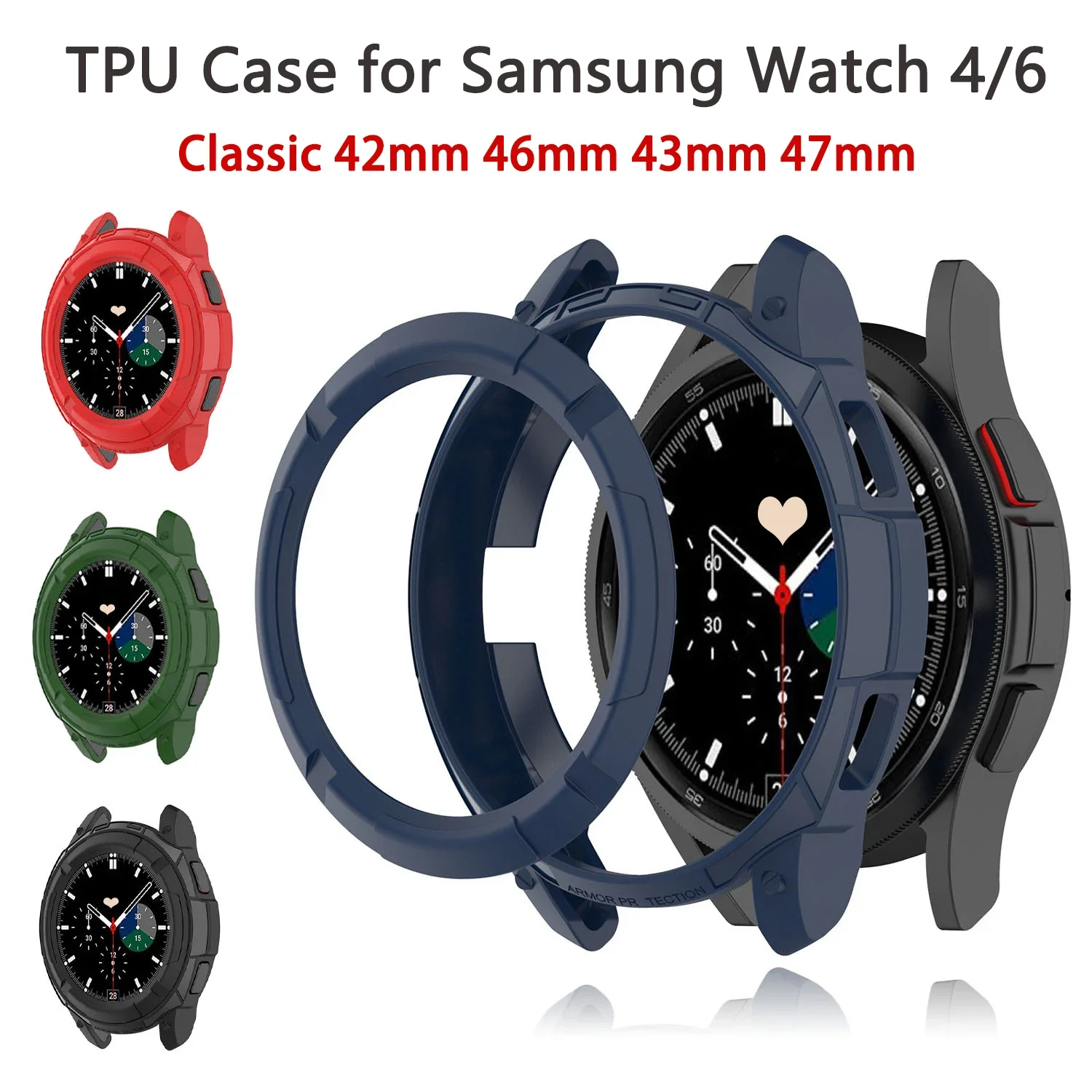 Custodia Per Samsung Galaxy Watch 4 Classic 42Mm 46Mm Cover Protettiva Per Samsung Watch 6 Classic 43Mm 47Mm Hollow Tpu Mechanical