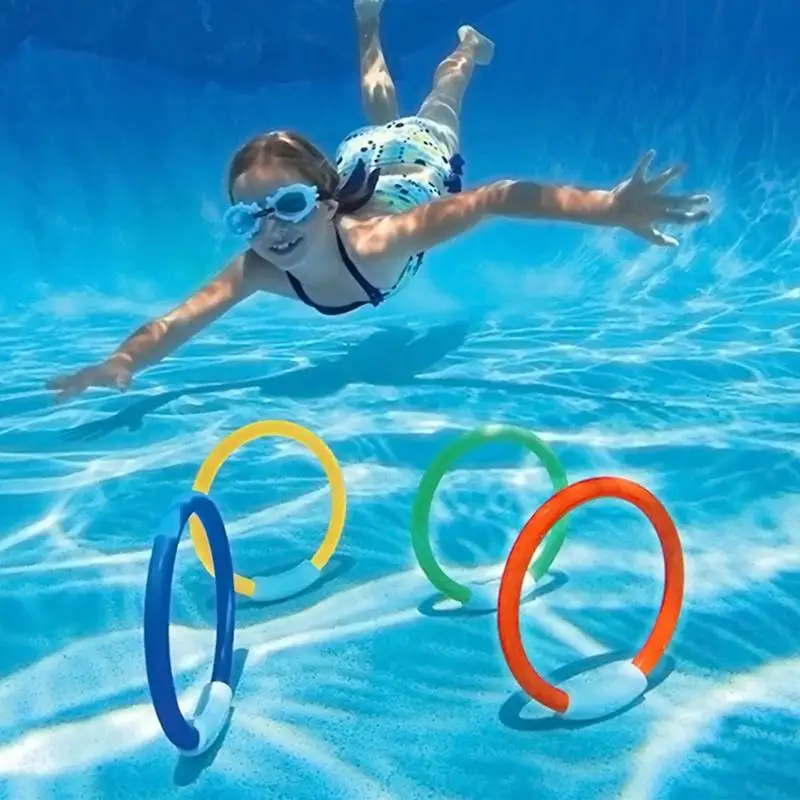 4Pcs Diving Rings Gioco Subacqueo Anelli Di Nuoto Affondamento Piscina Anelli Giocattolo Per Bambini Bambini Estate Giocattolo D'Acqua Nuoto Anello Di