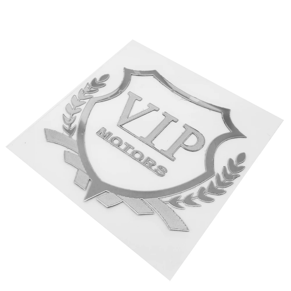 Car-Styling Vip Sticker Per Jaguar Xf Corvette Alfa Romeo Gt Mini Cooper Bmw E46 Plastic Decal Emblem Silver Badge Decoration