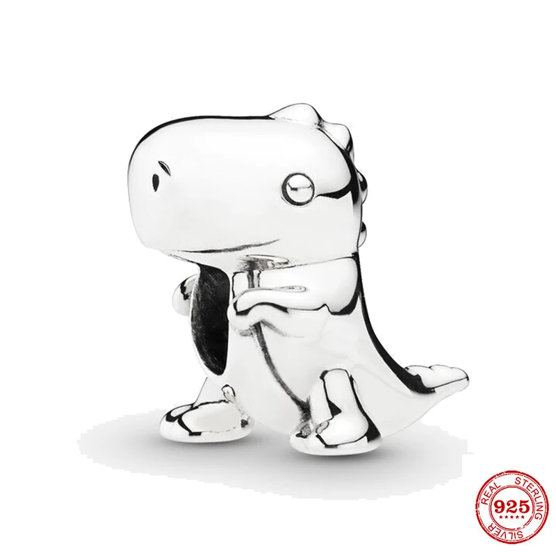Nuovo Branello In Argento Sterling 925 Dino The Dinosaur Charm Fai Da Te Perline Fini Misura Originale Pandora Charms Bracciale Gioielli 2021