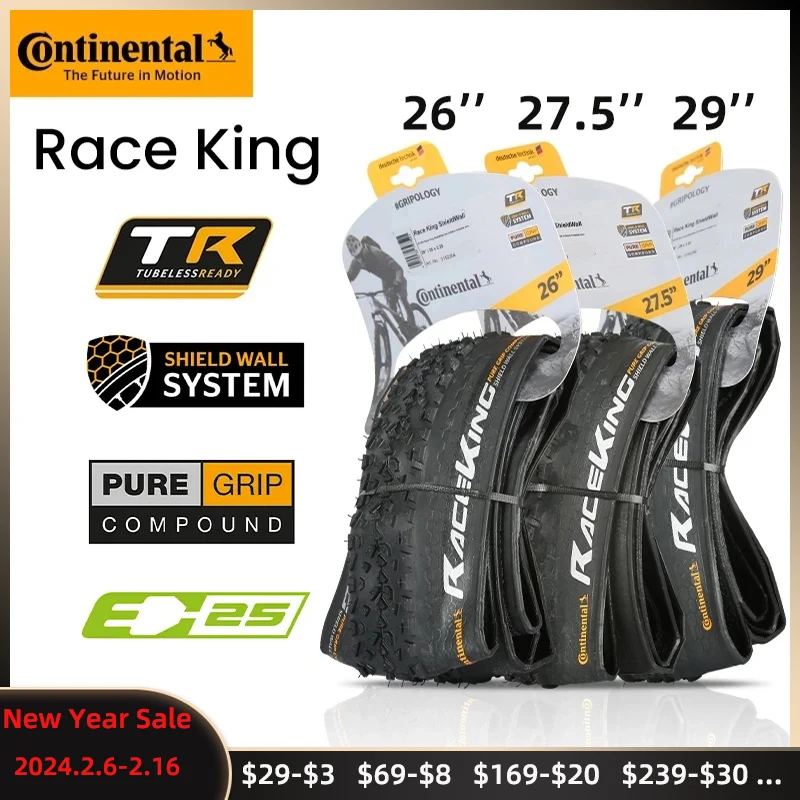 Continental Mtb Tire Race King 26 27.5 29 2.0 2.2 Pneumatico Cerchio 29 26 27 180Tpi Bicicletta Pieghevole Pneumatico Anti Foratura Mtb Tubeless Ready