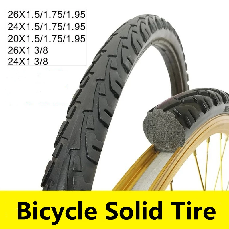 Bicicletta Pneumatico Solido 20/24/26 Pollici X1.50/1.95/1 3/8 Bicicletta Pneumatici Solidi 26 Pollici Mtb Pneumatico Anti Pugnalata Equitazione Mtb P