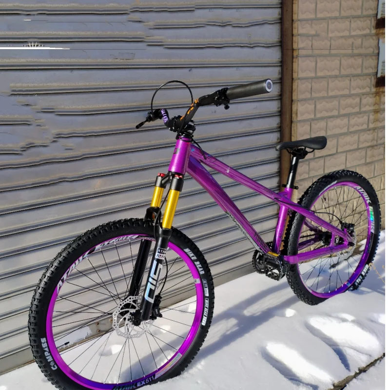 26 Pollici Single Speed Dh Bike Prestazioni Idrauliche Bmx Bikes Thru Axle Telaio In Lega Di Alluminio Air Fork Mtb Bicycle Street Cycling