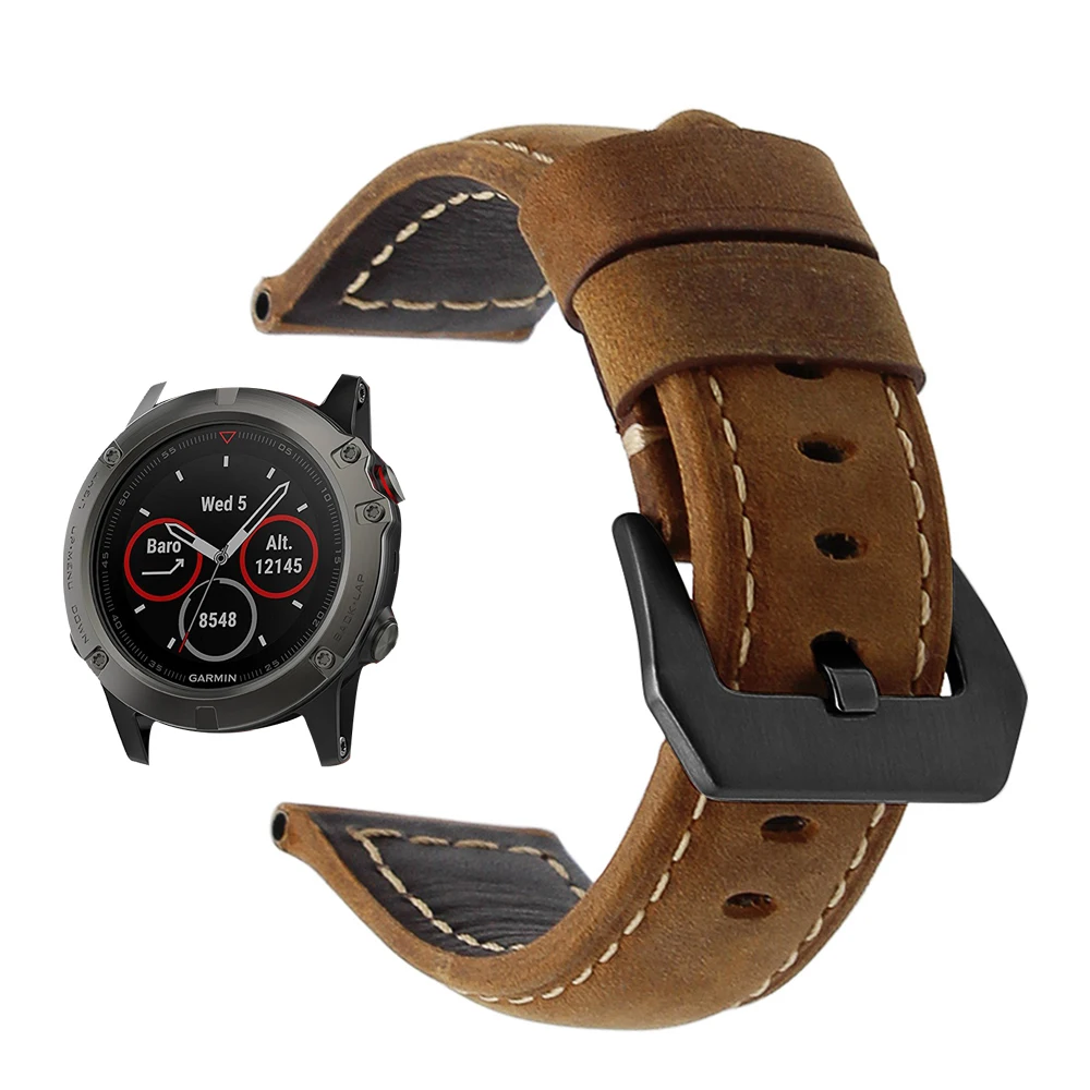 Per Fenix 7X 26Mm Cinturino Cinturino In Vera Pelle Per Garmin Fenix 6X/6X Pro/3/3 Hr/Quatix 3/ Tactix Delta/Fenix 5X/5X Plus