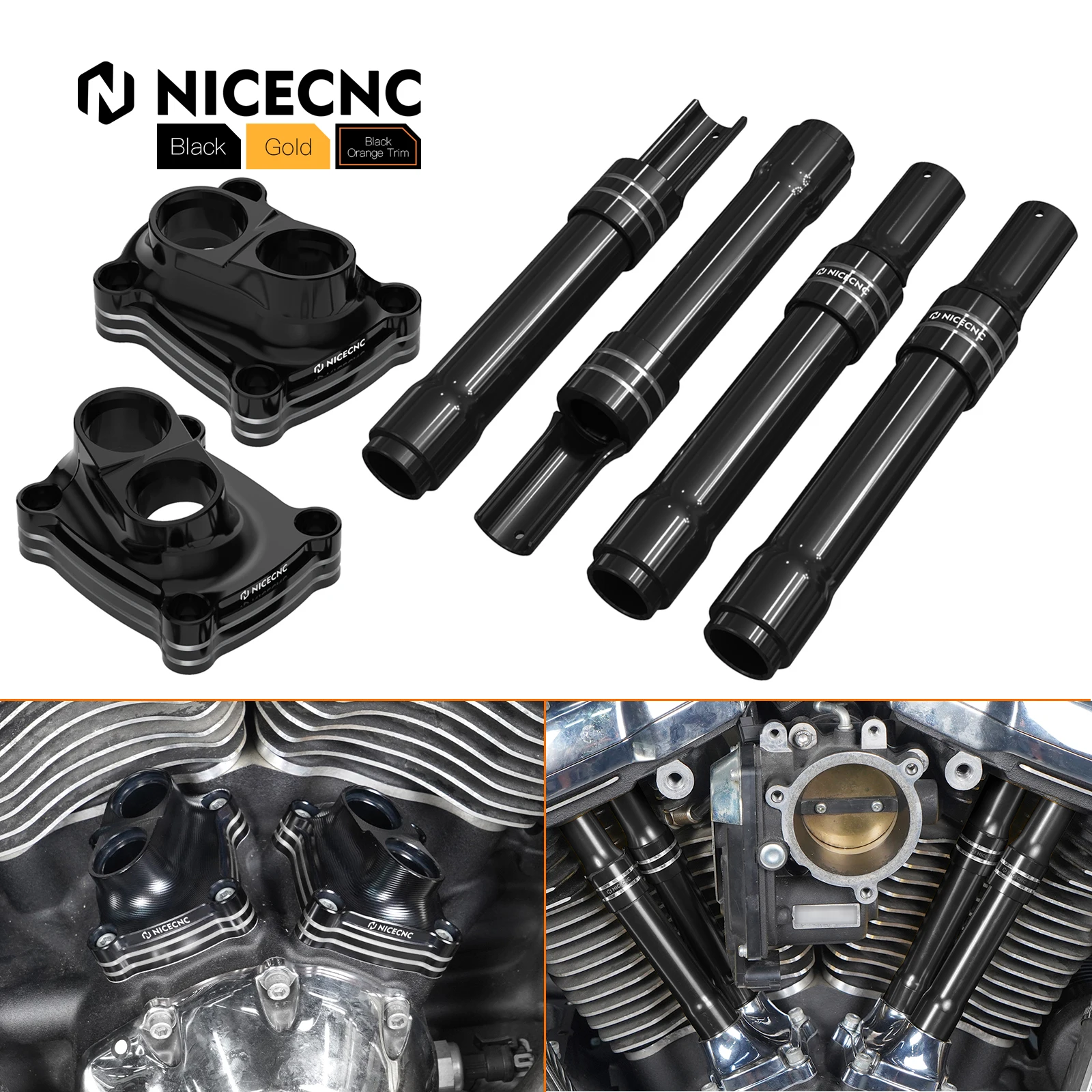 Per Harley Electra Glide Standard Flht 17-23 Fat Boy Flfbs 114 Heritage Classic Flhcs 114 18-23 Copri Pushrod Coperture Punterie