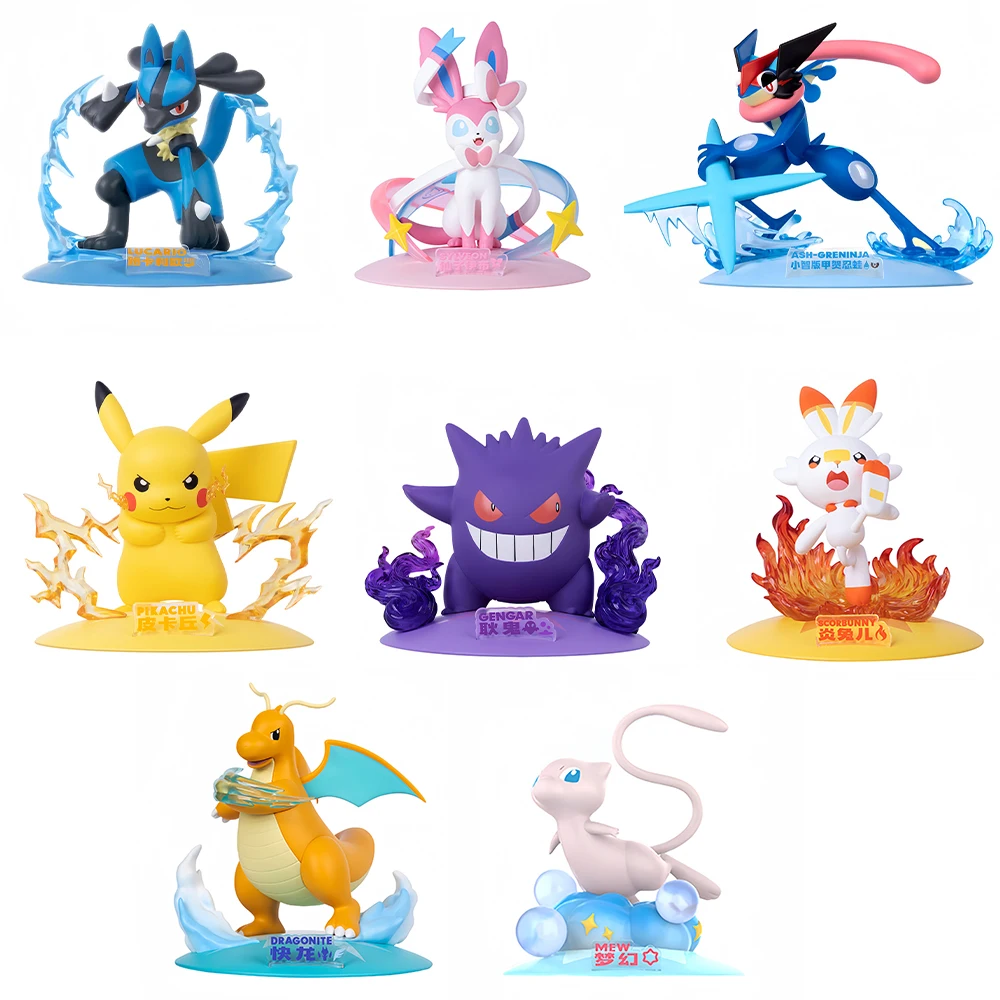 Funism Original Pokemon Action Figure Pikachu Gengar Sylvion Scorbunny Lucario Dragonite Mew Greninja Collection Giocattolo Periferico