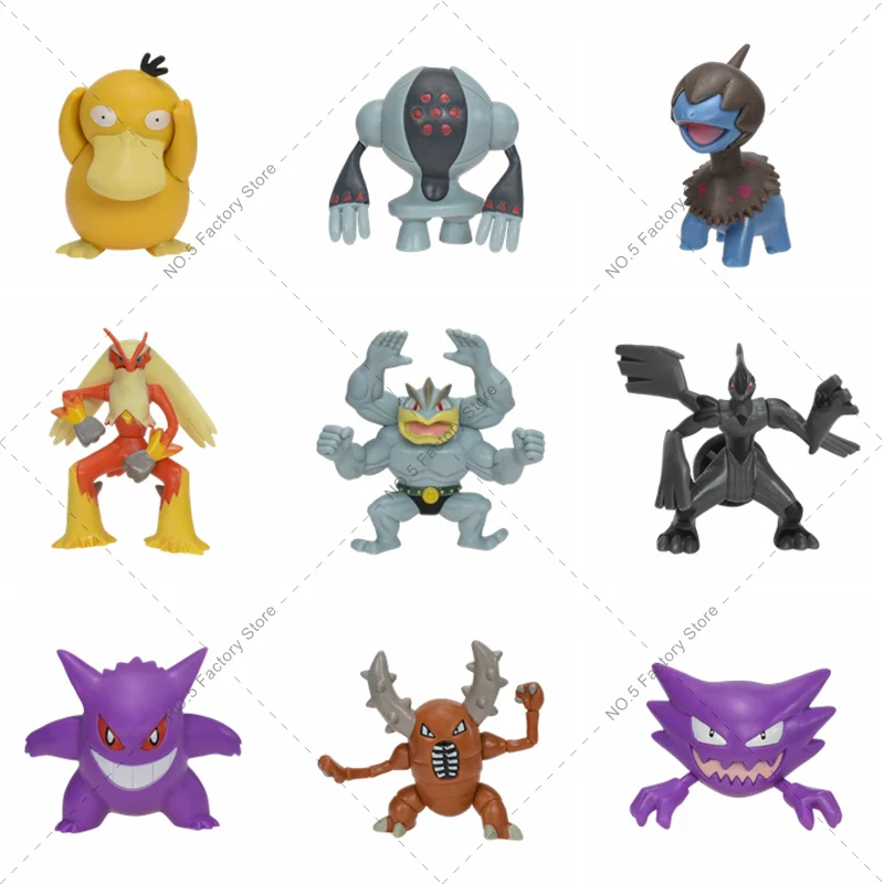 5-10Cm Pokemon Figure Toys Gengar Haunter Psyduck Registeel Machamp Pinsir Blaziken Zekrom Deino Figure Model Toy Regalo Di Compleanno