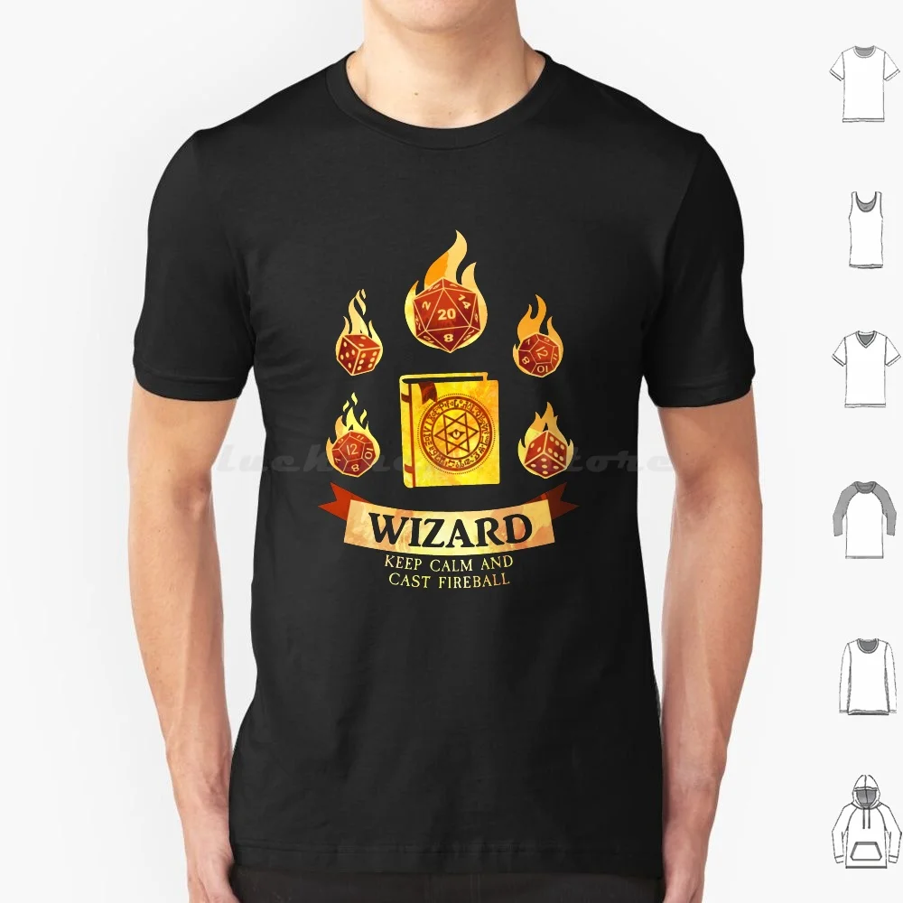 Wizard : Keep Calm And Cast Fireball T Shirt Uomo Donna Bambini 6Xl Dnd Dnd Wizard E Wizard E Wizard Classe Dnd Class