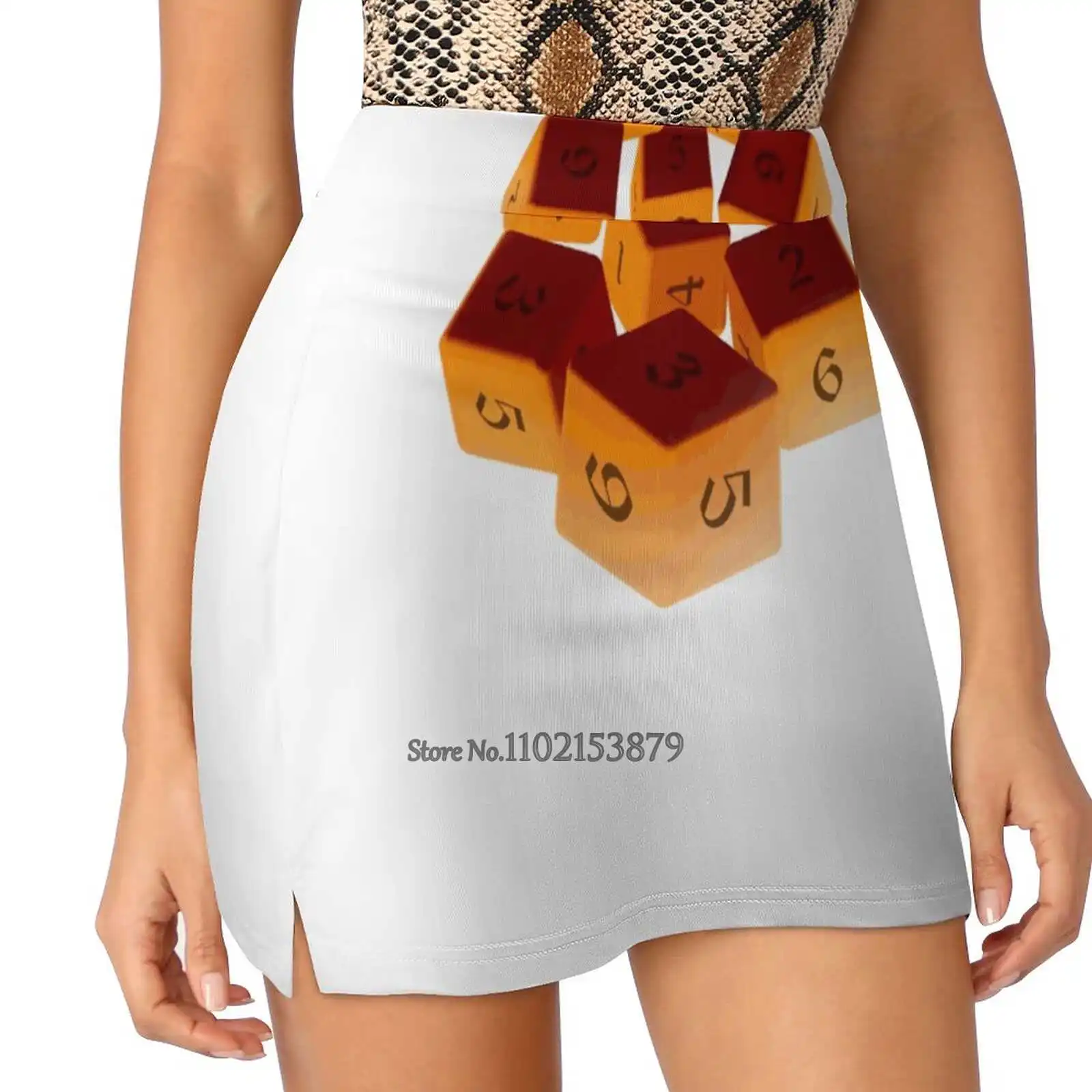 Fireball 8 D6 (D & D Spell Shirt) Gonna Sportiva Moda Donna Con Tasche Tennis Golf Running Gonne D D Dnd 5E Fireball